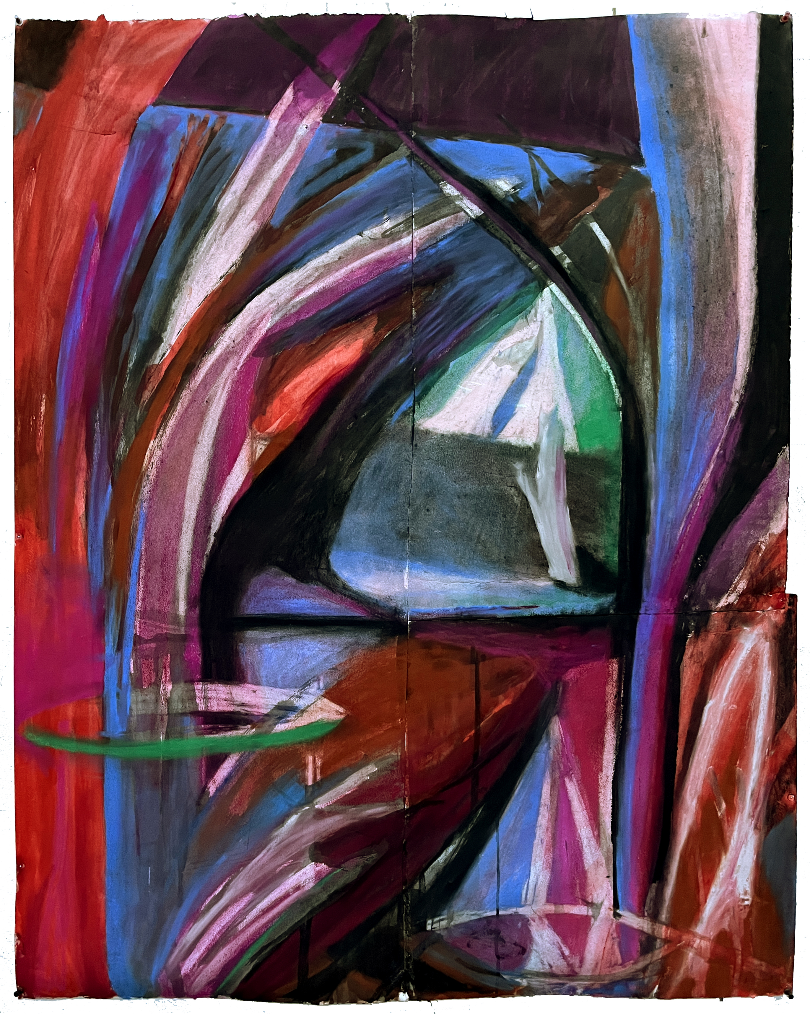 Many Lights, 50x39_, charcoal and soft pastel on paper, 2025, AVAILABLE